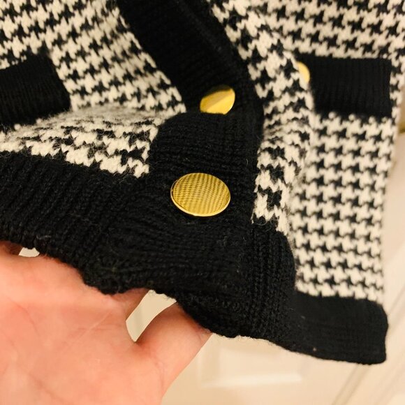 1950’s Brooks Brothers Vintage Thick Heavy Wool Women’s Cardigan Medium Dogtooth - Picture 9 of 14